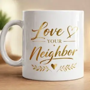 A-1(e) Love Your Neighbor – Inspirational Coffee Mug