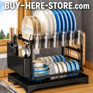 B-1(e) Aqua-Dry Pro™ 2-Tier Dish Rack Organizer