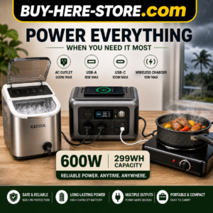 A-1(j) [ BUY-HERE™] Portable Power Station – Emergency Backup Generator 600W