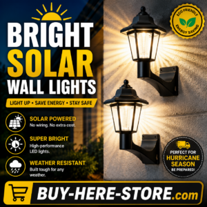 E-1(a) Buy-Here™ Bright Outdoor Wall Lights – Waterproof LED Lantern Set (2PCS)