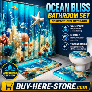 A-1(z) [Buy-Here™] Ocean-Bliss 4-Piece Underwater Bathroom Set