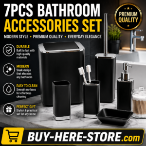 A-1(x) Buy-Here™ Luxe-Harmony 7-Piece Bathroom Accessories Set