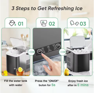 A-1(m) BUY-HERE™ Portable Countertop Ice Maker Portable Countertop Ice Maker - Image 3