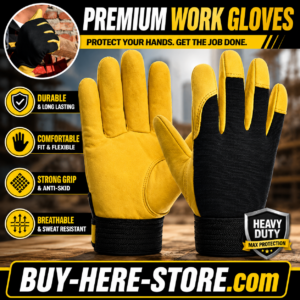 G-1(b) Premium Cowhide Leather Work Gloves – Heavy Duty Safety & Protection Gloves