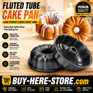 A-1(p) Premium Fluted Tube Cake Pan – Heavy Duty Carbon Steel Baking Pan