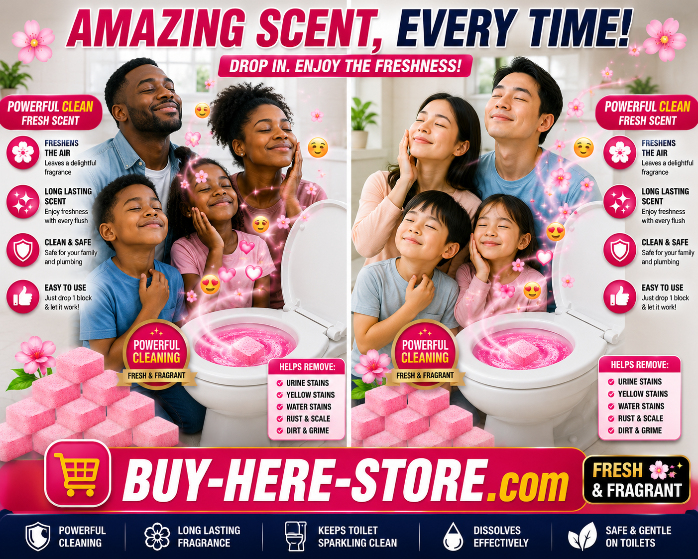 B-1(h) 10PCS Toilet Cleaning Effervescent Tablets – Powerful Deodorizing Toilet Cleaner - Image 3