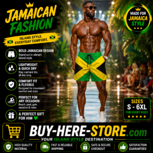 B-1(k) Island-Wave Jamaica Flag Swim Trunks